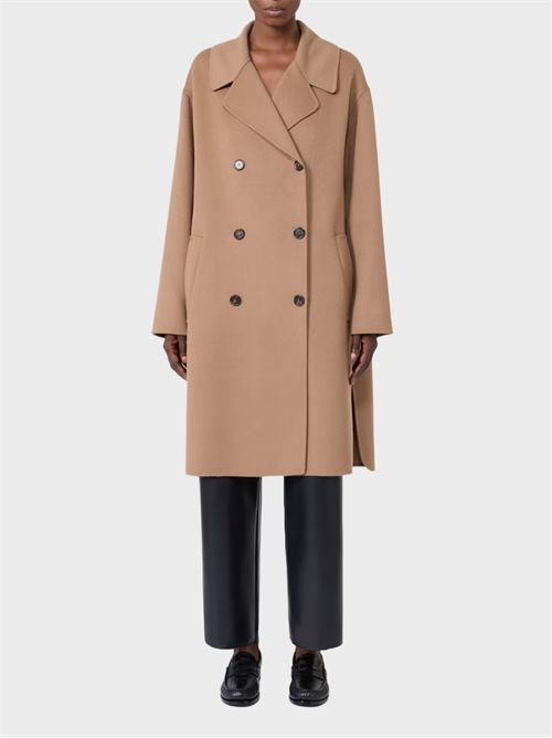 Midi double-breasted pure wool coat with curved side vents S' MAX MARA | 2629016031600045